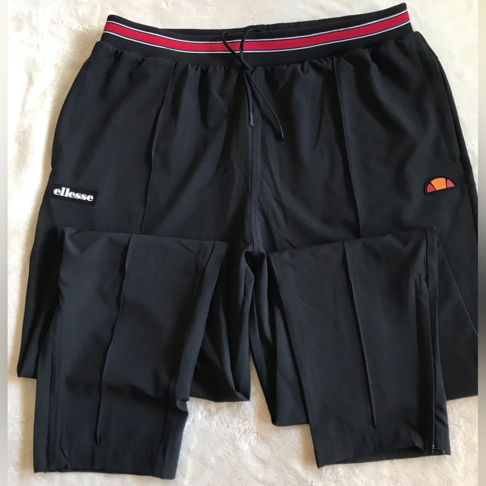 Ellesse Franky Black Track Pants with Drawstring